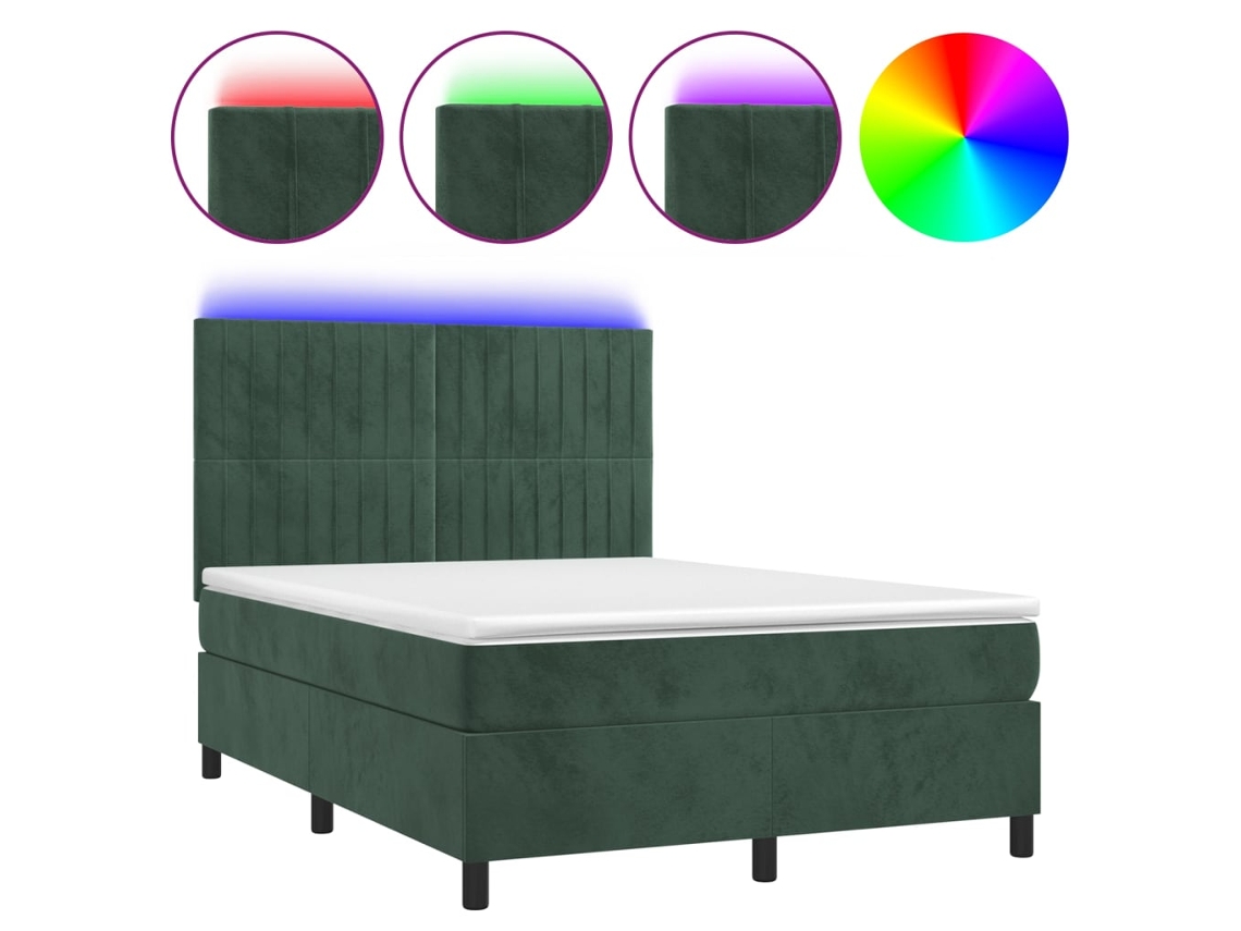 Box Spring Bed, Box Spring Beds Vidaxl Verde Veludo (140 X 200 Cm)