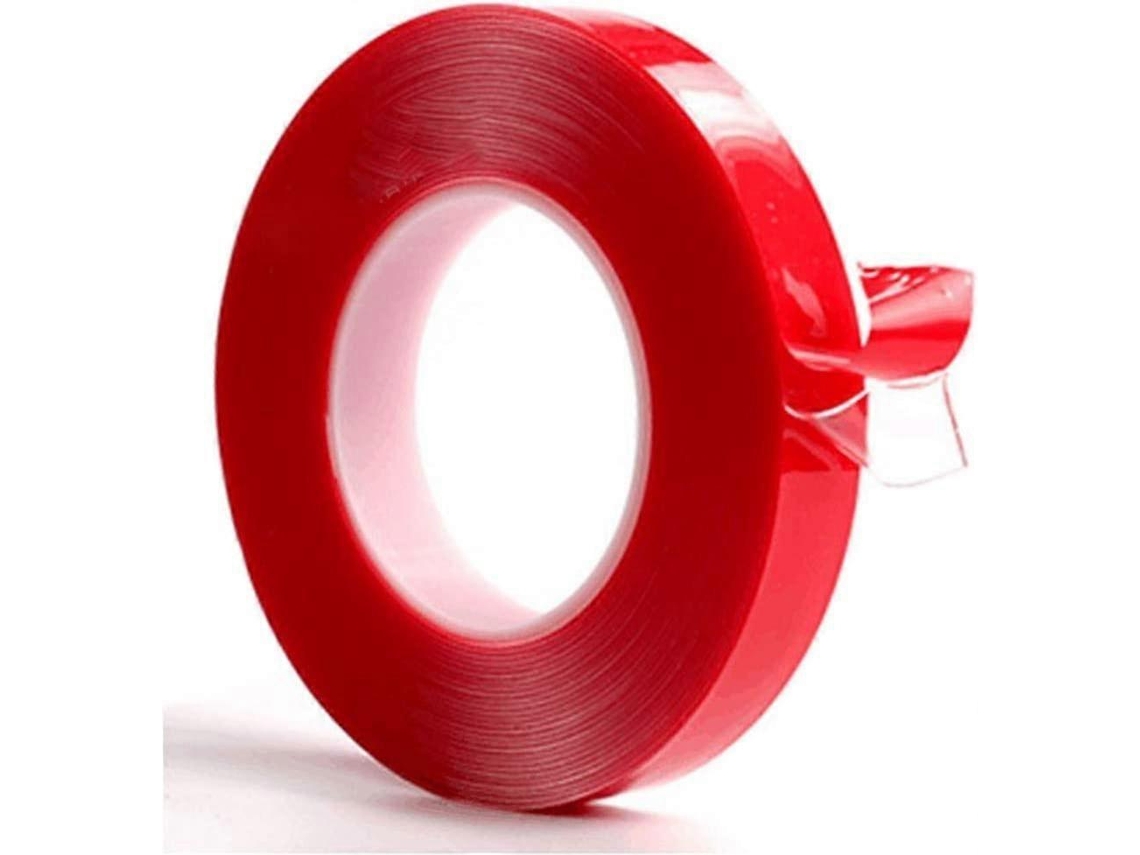 Cinta dupla face de acrílico forte para tiras LED 220V até 14mm, resistente ao calor, PET, 5m x 12mm x 1mm | S/MARCA