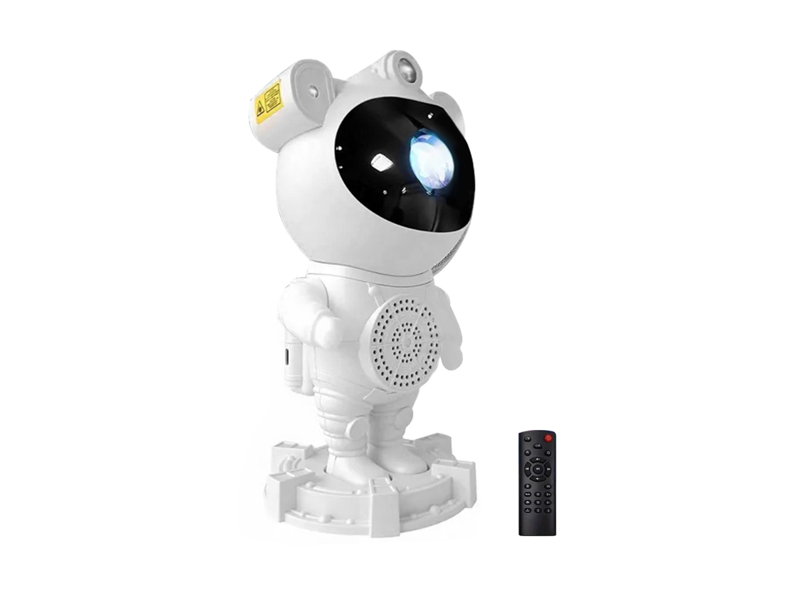 Luz Noturna Projetor Estrelas Astronauta Bluetooth Timer | S/MARCA