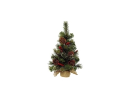 Mini Abeto Nevado Com Bagas E Pinhas 30x45cm Everlands