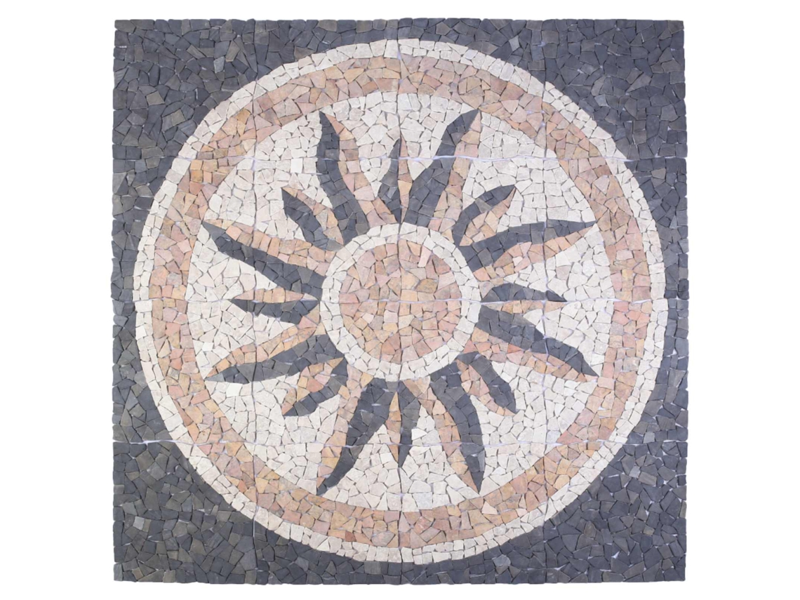 Vidaxl Mosaicos Com Padrão De Sol Multicolor 120 X 120 Cm Mármore