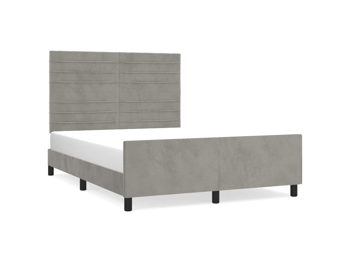 Bed Frame With Headboard, Bed Frames With Headboards Vidaxl Cinzeto Veludo (140 X 200 Cm)