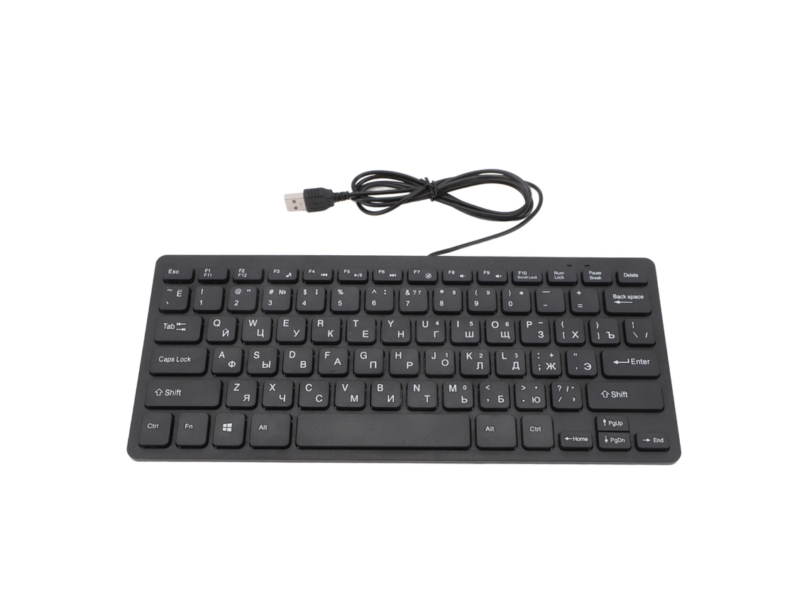 Teclado Linguístico Ultra Slim 78 Teclas Usb Fio Compacto Ergonômico para Pc Desktop