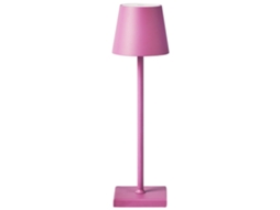 Candeeiro De Mesa Led Sem Fios Baceiro Metal Rosa