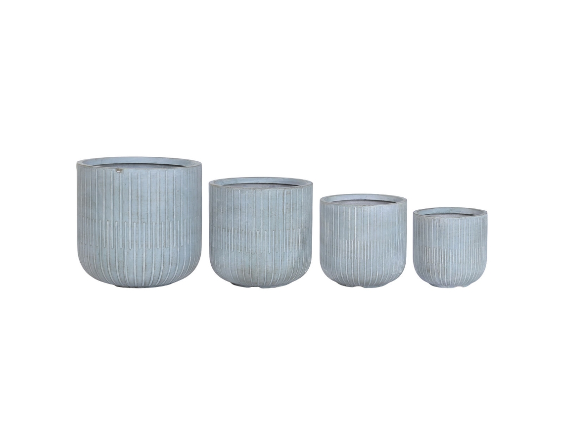 Conjunto De Vasos Home Esprit Turquesa Fibra Magnésio 44 X 44 X 43 Cm (4 Unidades)