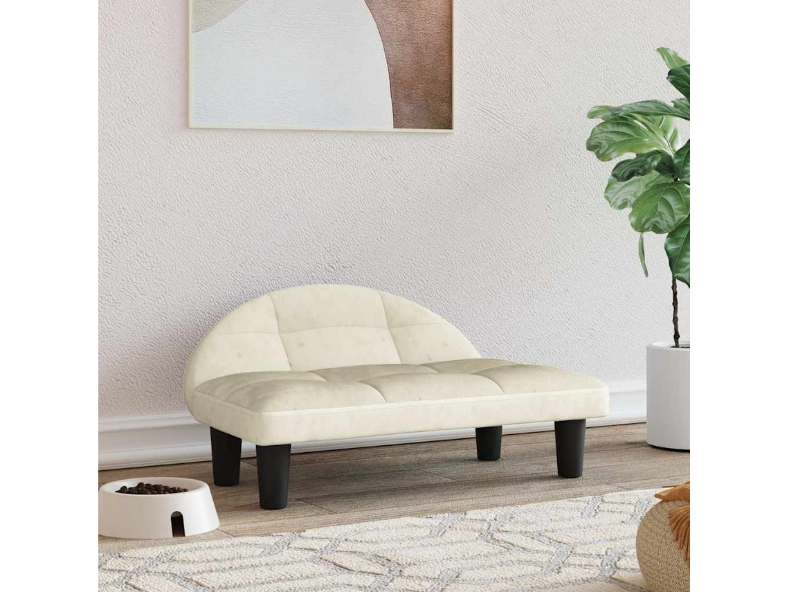Vidaxl Cama 70x52x30 Cm Veludo Cor Creme