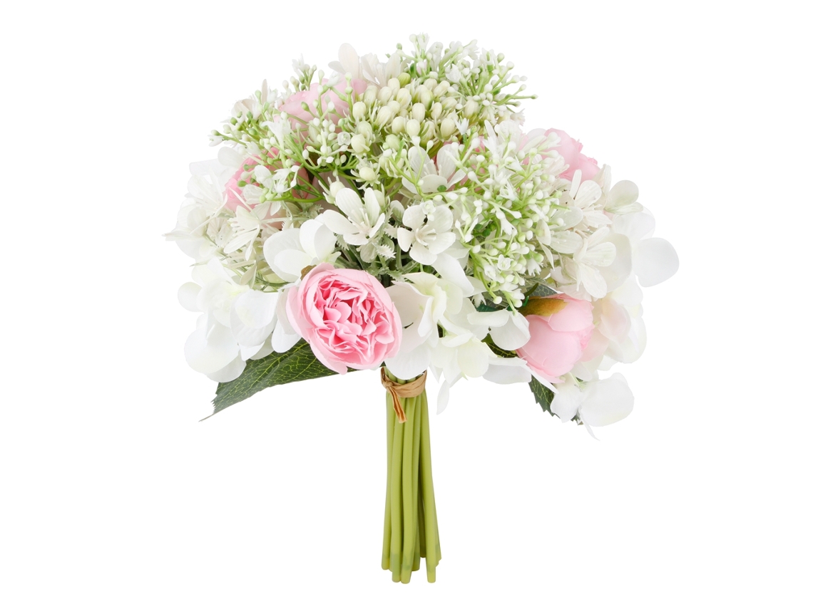Buquê artificial de casamento bonito, rosa, flor de noiva, decoração romântica | S/MARCA