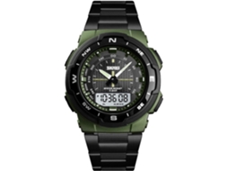 Lurelia Relógio Digital Masculino, Analógico, Visor Digital, Led, Cronógrafo, Cronómetro, Alarme, Data/calendário, Luminoso, 47 Mm, Aço Inoxidável