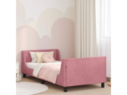 Vidaxl Estrutura de Cama Infantil com Cabeceira Rosa 80 X 200 Cm