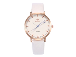 Reloj De Cuarzo Unisex Con Correa De Cuero Pu De Zhoulianfa (blanco)