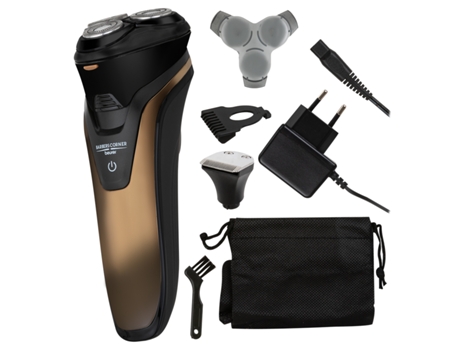 Máquina de Barbear BEURER HR8000 — Corte de precisão com sistema de 3 cabeças de molas com anéis duplos Display LED com indicador de bateria, bloqueio de viagem, estado de carregamento e manutenção IPX6 - Resistente à água Funcionamento por bateria ou corrente