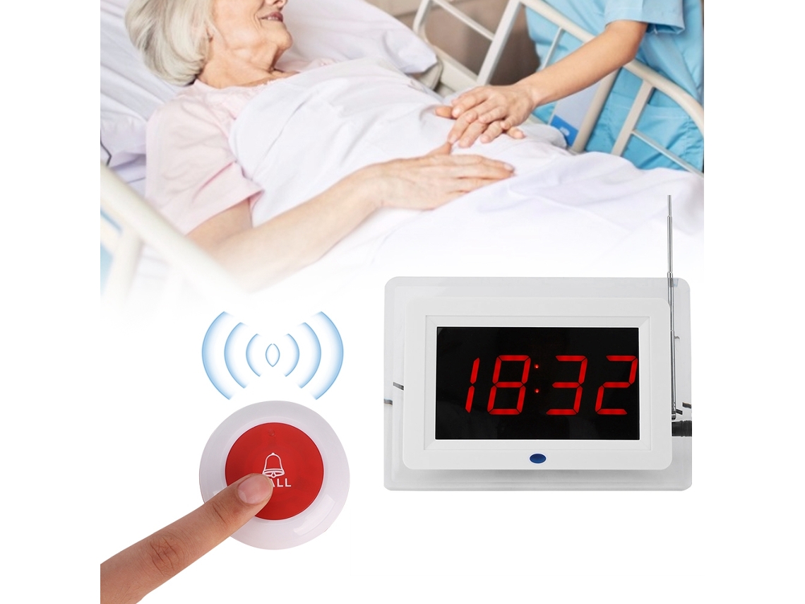 One-button Wireless Pager Emergency Caller Host (one-button Operation, Red And White) Eoocoo