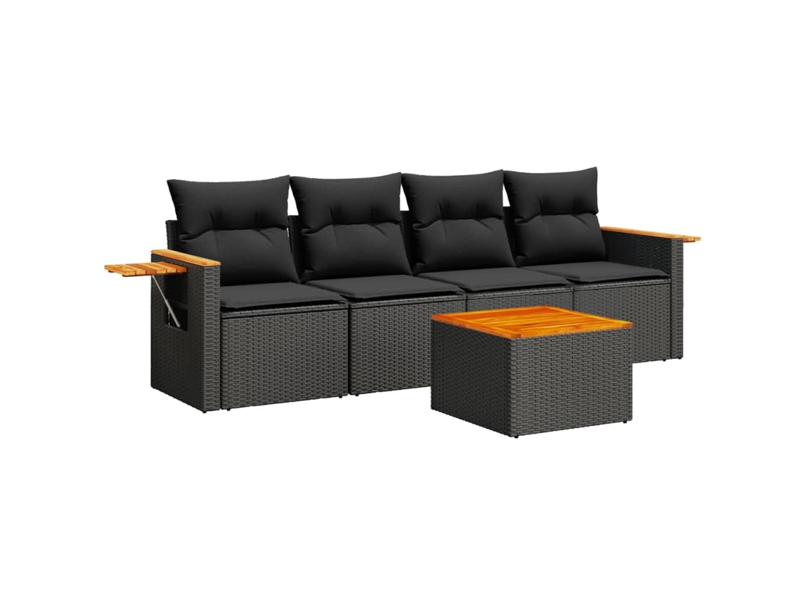 Garden Sofa Set, Garden Sofa Sets Vidaxl Preto Rattan / Vime (n/a)