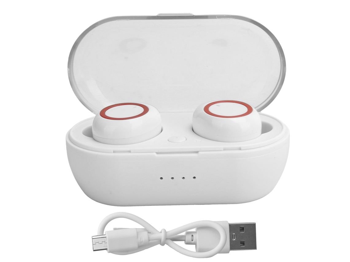Fone De Ouvido Bluetooth 5.0 Sem Fio Y50 Fones De Ouvido Estéreo Branco Vermelho