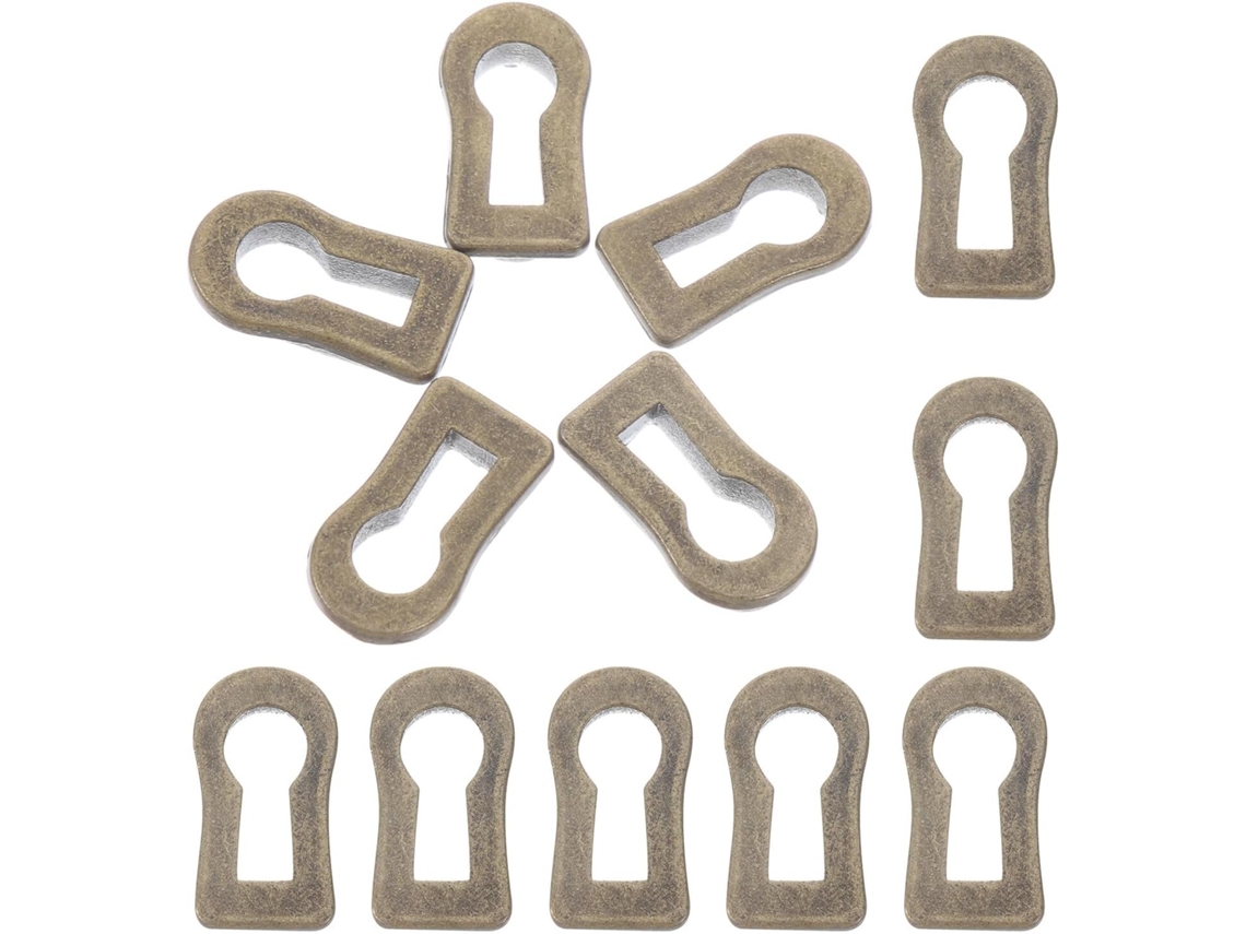 Uonlytech 12 Peças Placas De Escudo Fechadura Oval Em Bronze Antigo 22x12x7mm Capas Metal Para Móveis