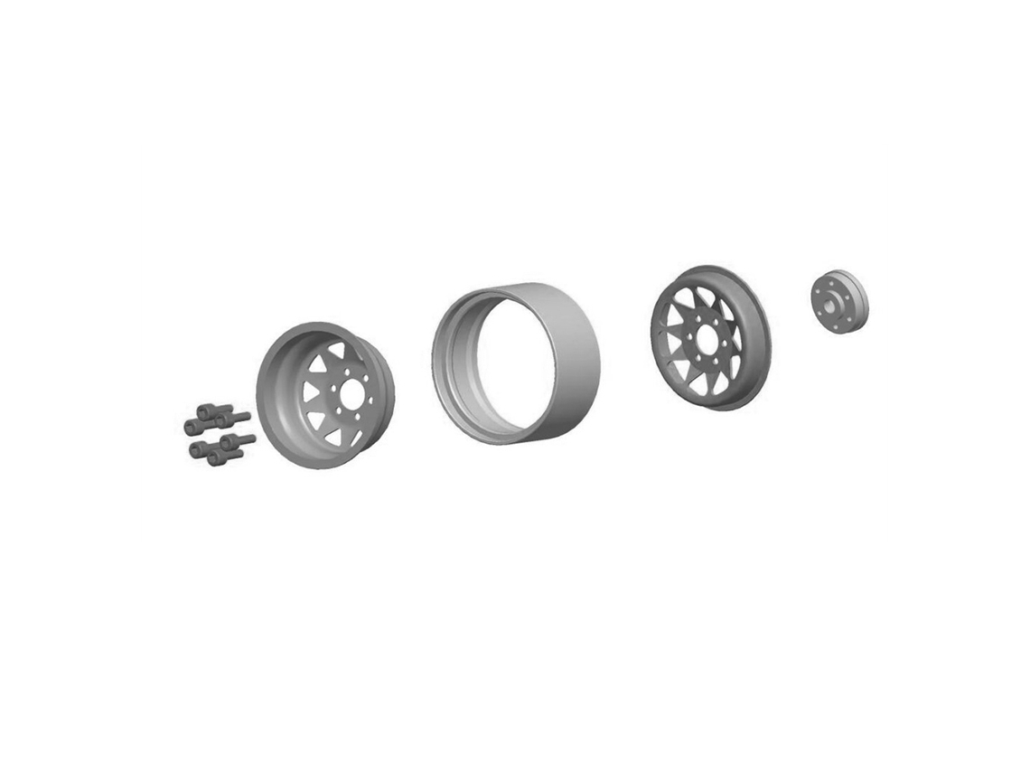 Aro De Liga De Alumínio Beadlock 2.2in Para Trax4 Scx10 90046 Axi03007 Redcat Gen8 Carro Controle Remoto 1/10 (4pcs)