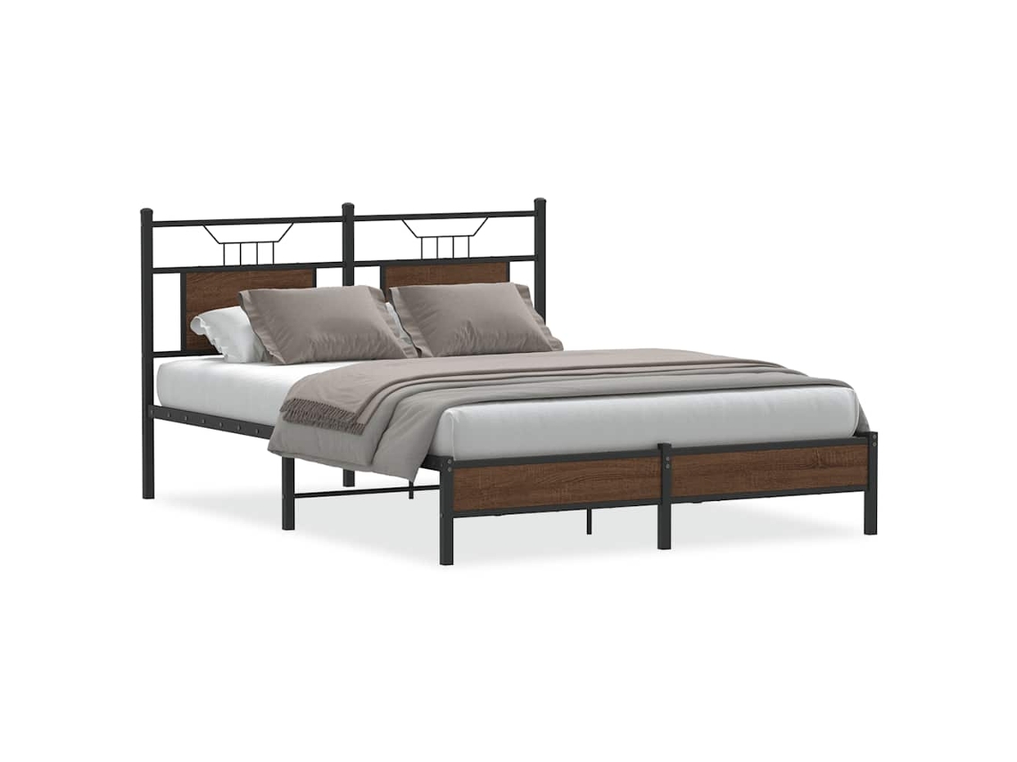Estrutura de Cama Derivada de Madeira Carvalho Castanho MAISON EXCLUSIVE