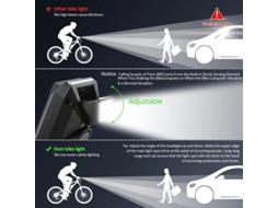 Verde 3 Em 1 Farol Bicicleta Inteligente 800 Lúmens 2000mah Ip65 Velocímetro Buzina Led Ciclismo