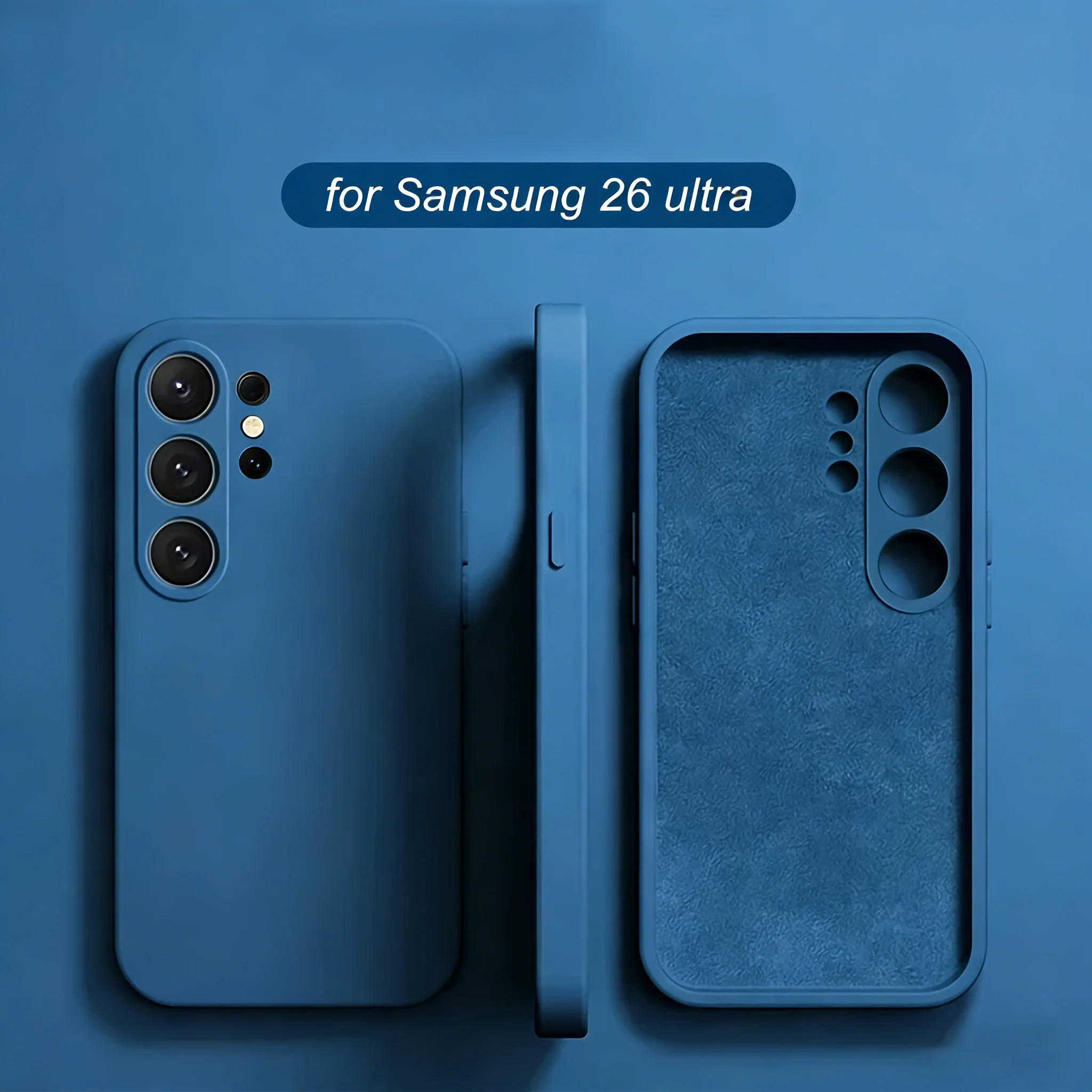 Capa De Celular Em Silicone Líquido (galaxy S24 Fe Azul), Adequada Para Proteção Da Lente Samsung.