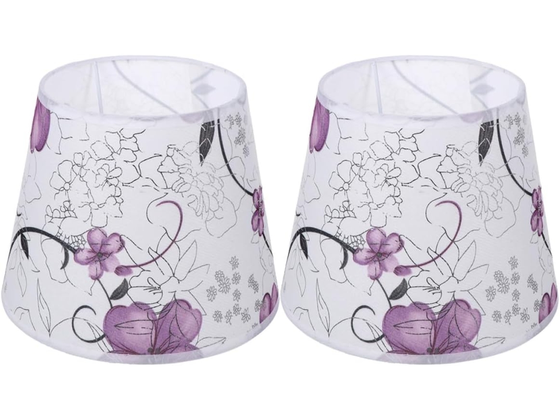 Conjunto De 2 Cúpulas De Tecido Com Estampa Floral Para Luminárias De Mesa E Teto, Ideais Para Escritórios.