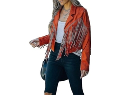 2026 chaqueta de Manga Larga Slim Impresa Con Flecos para Mujer Nueva