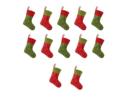 12 Peças de Meia Suspensa de Natal ALLINLESS