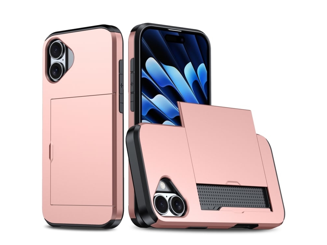 Capa Protetora À Prova De Choque Para Iphone 16 - Compartimento Para Cartão