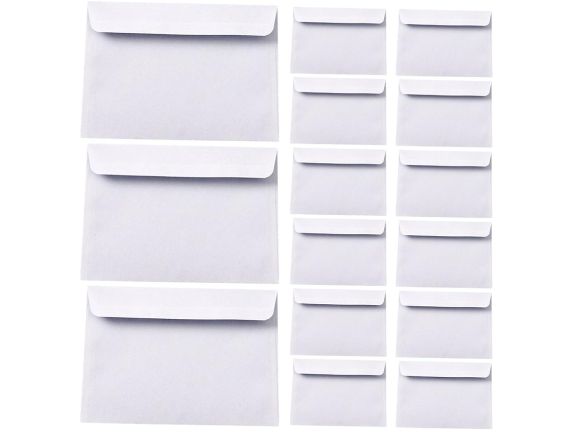 Pacote com 100 Envelopes Brancos Lisos em Papel Resistente com Fecho Autoadesivo Seguro. SFUSHOS