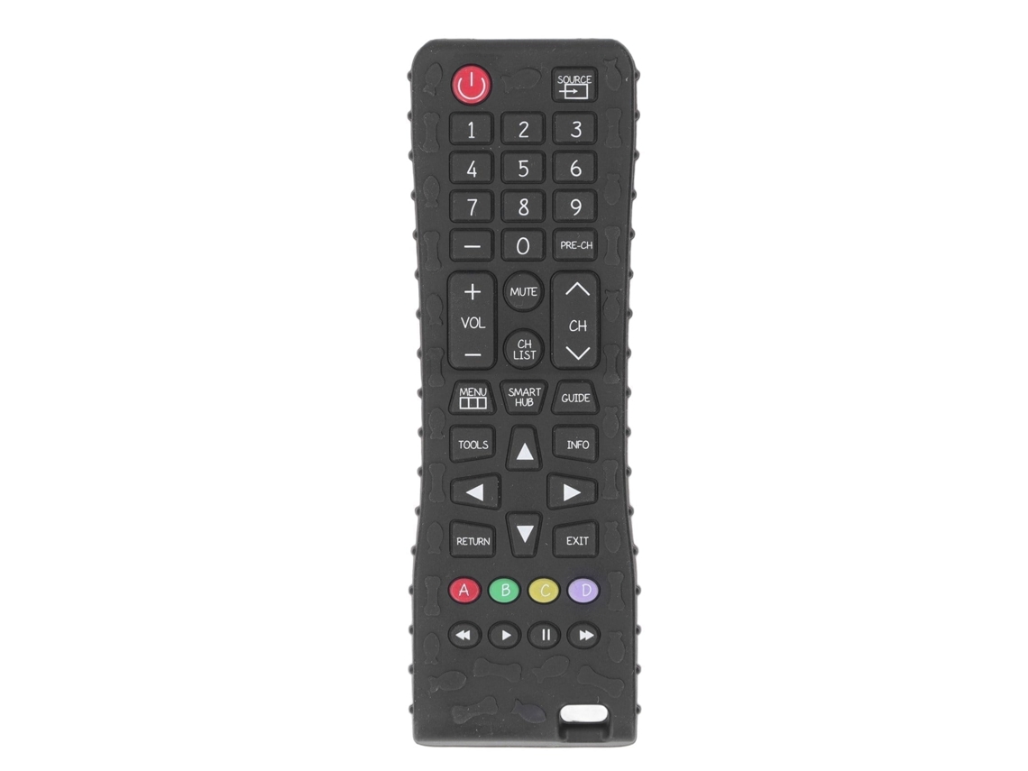 Primerox brinquedo Mordedor de Silicone para Bebê Forma Controle Remoto com Botões Diferentes Preto