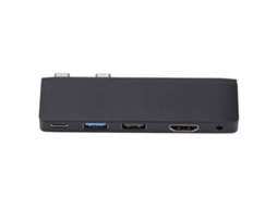 Conversor Docking Station com Dois Portos Type c, Expansão 5 em 1, Plug And Play Sem Driver EOOCOO