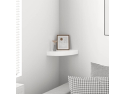 Vidaxl Prateleira De Canto Flutuante Branco Brilhante 25x25x3,8 Cm Mdf