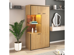 Vitrine 150x77,5x40cm Led 15 Cores 3 Prateleiras Vidro VOLTEDGE