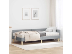 Vidaxl Estrutura De Cama De Canto Com Colchão 2 Unid. Cinzento-claro