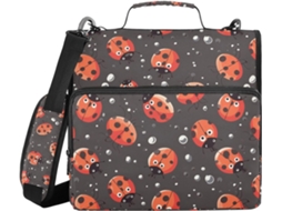 Pasta Organizadora Joaninha Com Alça, Fácil De Transportar, 3, 8cm, 3-argolas Armazenamento, Portfólio, Acessórios