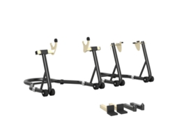 Suporte da Roda Dianteira Traseira 390 Kg Suporte da Oficina de Motocicleta Braço de Aço Ajustável, Garfo em Formato de U+l Preto Ge