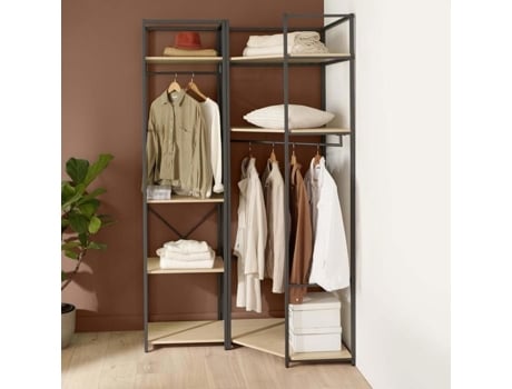 Cabides de madeira e metal June (largura 120 x altura 200 cm), conjunto de 2, preto