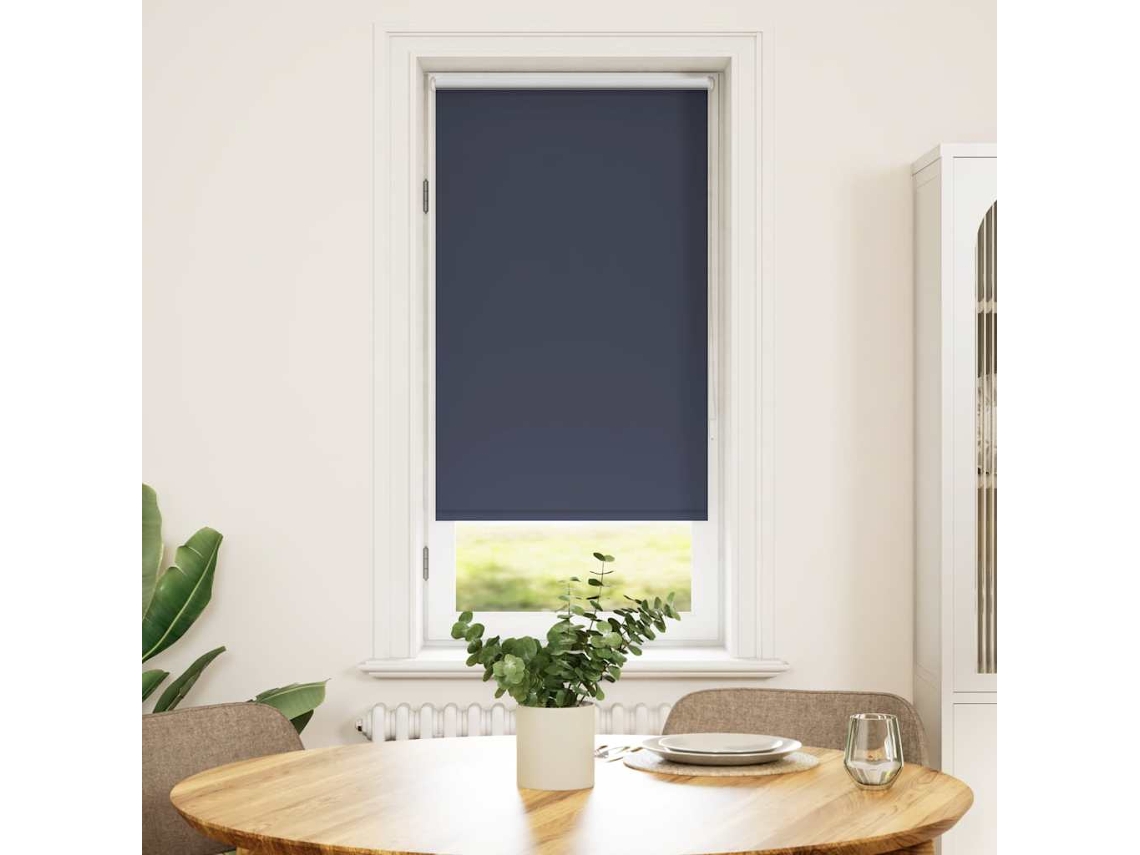 Vidaxl Cortina De Rolo Blackout, 44,4 X 100 Cm, Largura Do Tecido 40 Cm, Cor Azul Marinho.