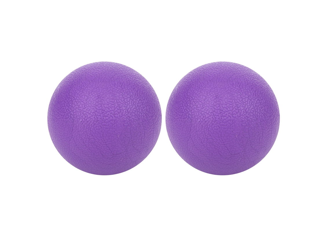 Kit 2 Bola Massagem Miofascial Roxo Ioga Relaxamento Muscular Pescoço