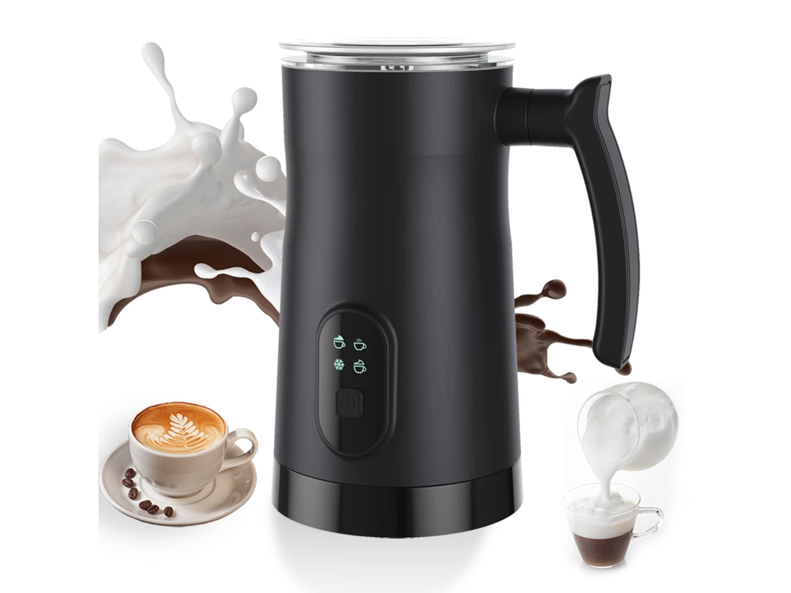 Laxiscreed Espumador De Leite 4 Em 1, Elétrico, Aço Inoxidável, Ajuste De Temperatura Quente E Frio