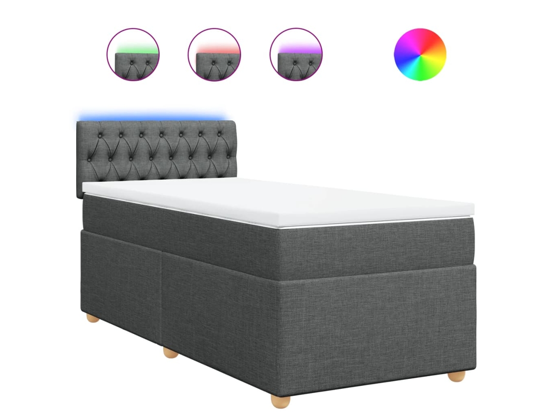 Box Spring Bed, Box Spring Beds Vidaxl Cinzeto Tecido (90 X 200 Cm)