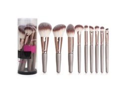 Set De 9 Brochas De Maquillaje Con Taza Para Almacenamiento, Piel Suave Y Diseño Ergonómico