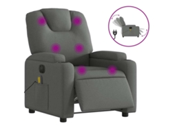 Electric Massage Recliner Chair, Electric Massage Recliner Chairs Vidaxl Cinzeto Tecido
