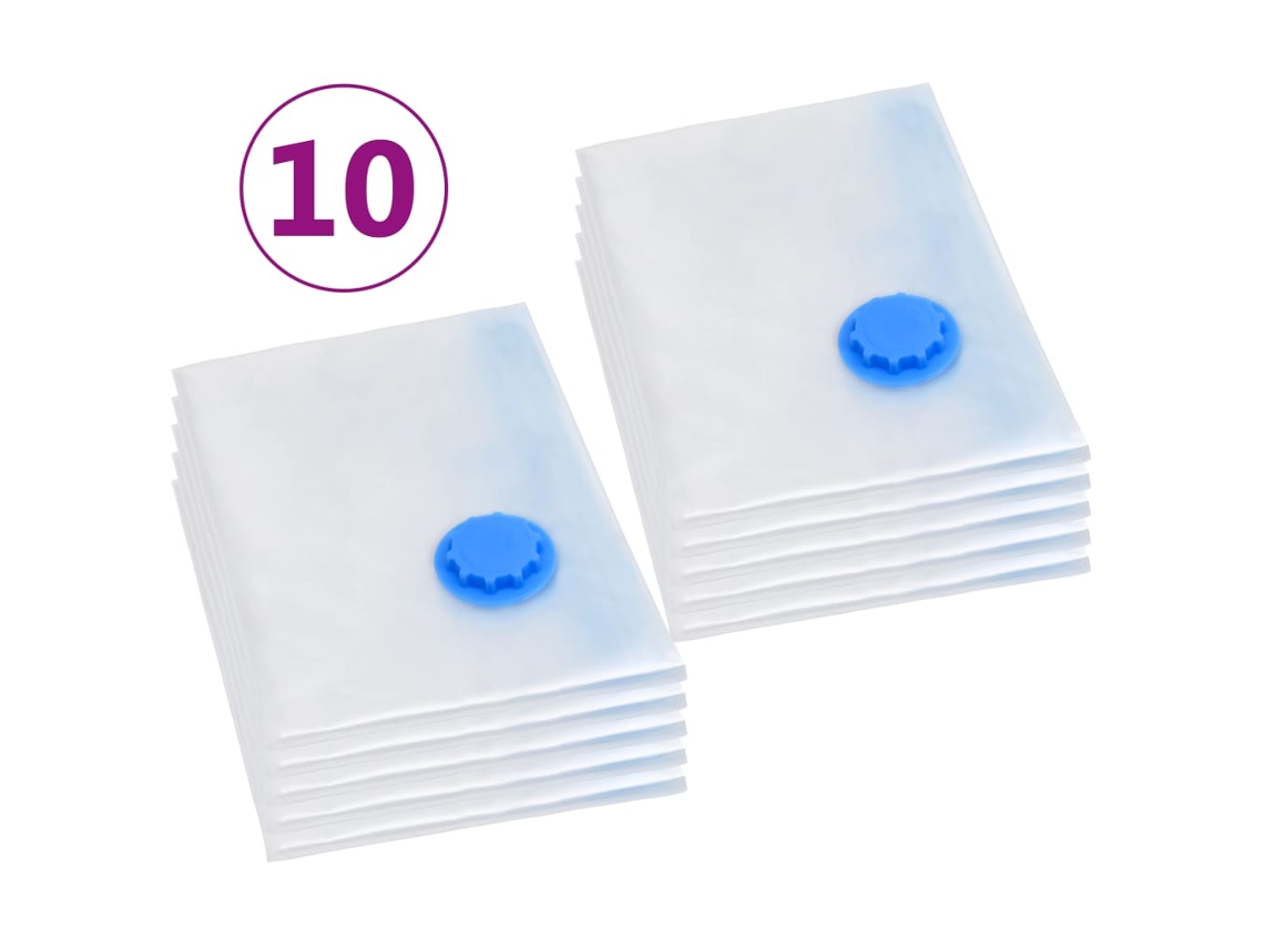 Vidaxl Sacos Para Arrumação De Roupas A Vácuo 120x70 Cm 10 Pcs