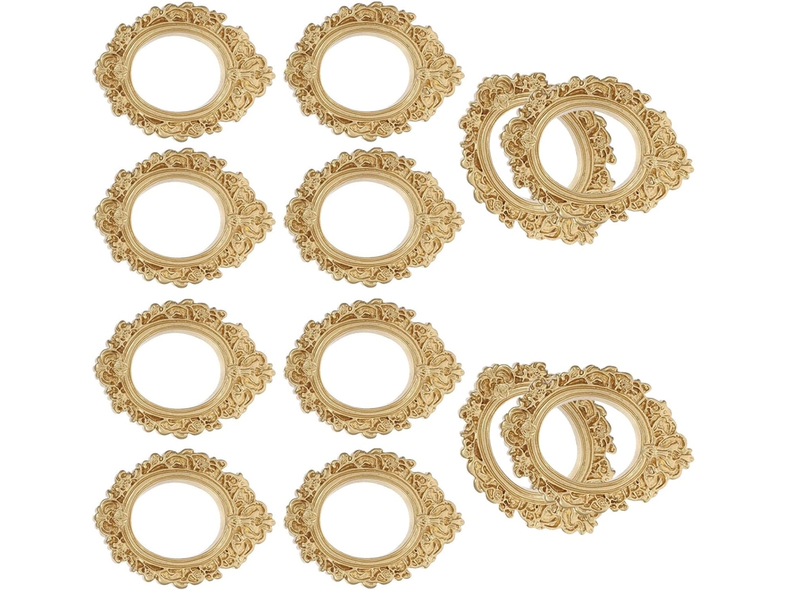 Conjunto 12 Miniaturas Porta Retratos Dourados Resina Projetos Diy Acessórios Decorativos Compactos Tirar GOKOCO