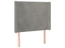 Cabeceira de Cama com Abas Veludo Cinzento Claro MAISON EXCLUSIVE (93x16x118 cm)