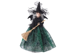 Mali bruxa com Saia de Teia de Aranha Ornamento Desktop Halloween Enfeite Festa Casa Assombrada