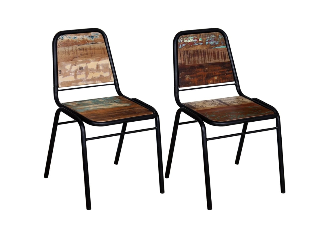 Cadeiras De Jantar 2 Pcs Madeira Recuperada Maciça Lovely Home