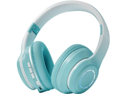 Fones De Ouvido Bluetooth Supra Auriculares Com Luzes Coloridas Em Degradê, Som Estéreo Hifi, Dobráveis E Leves, Bateria
