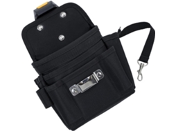 Bolsa para ferramentas com compartimentos espaçosos para reparos domésticos e externos, além de espaço para guardar ferramentas.