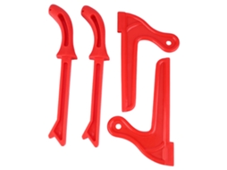 Conjunto de 4 peças de empurrador de segurança de plástico para trabalhos em madeira, ferramentas de serra manual de proteção (vermelho)